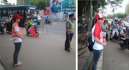 小分队配合交通警察进行“迎接省运会,文明交通行”的交通秩序维持工作.jpg