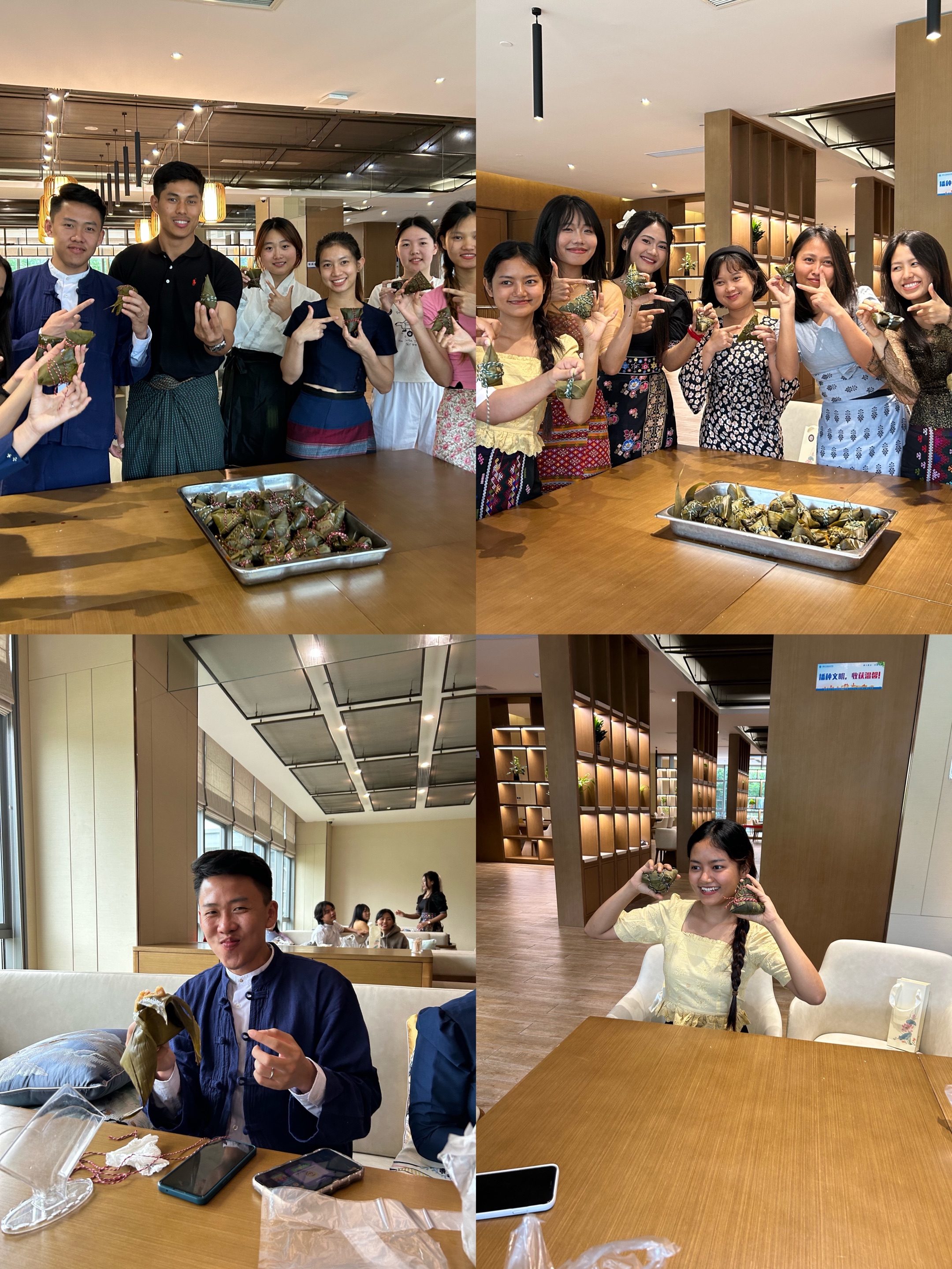 4中缅学生包完粽子品尝粽子+5月28日+新葡的京集团8814vip食堂+中缅学生+刘琦.jpg